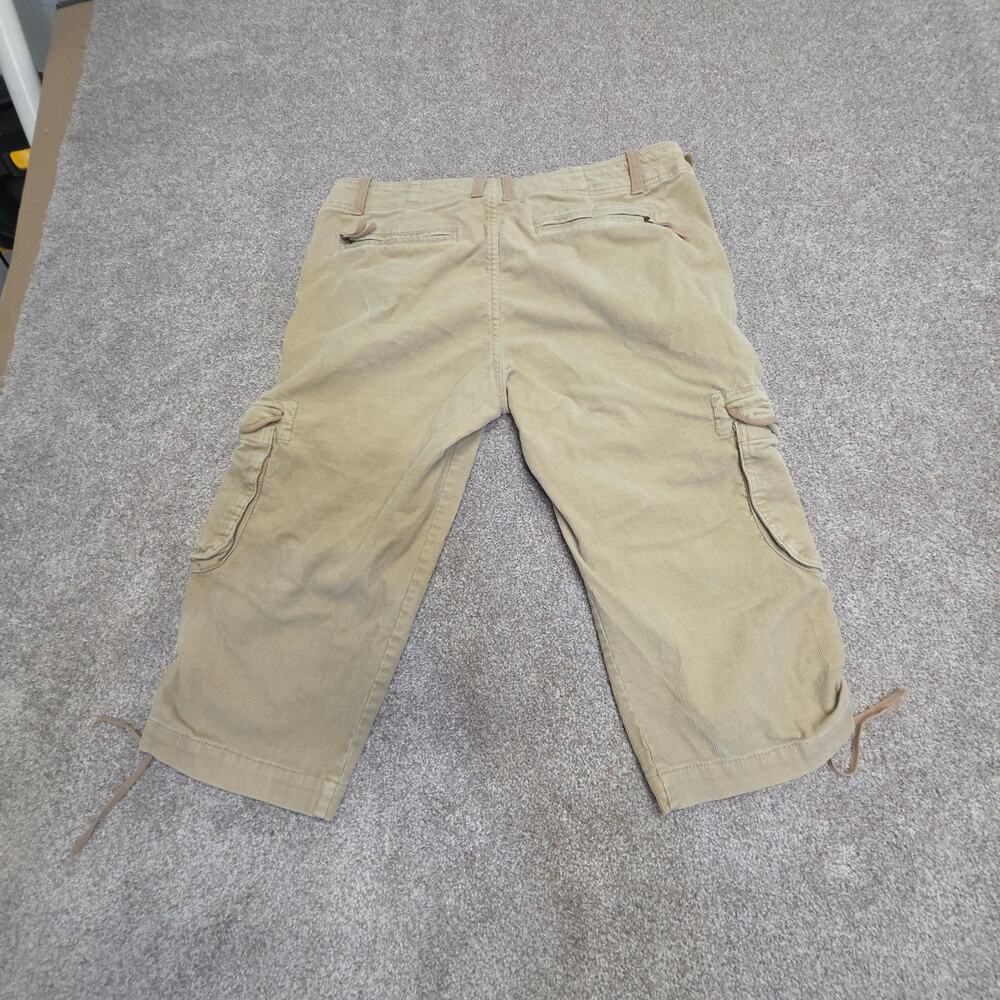 Y2K 2000s Parachute Safari Corduroy Cargo Capri Pants GAP size 12 low rise beige